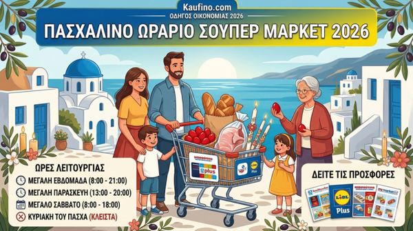 Πασχαλινό Ωράριο Σούπερ Μάρκετ 2026: Πότε είναι ανοιχτά τα καταστήματα
