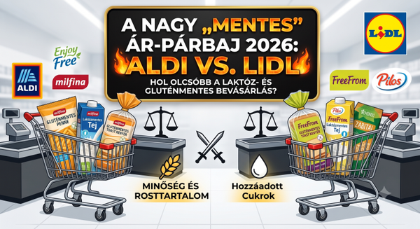 A nagy „Mentes” ár-párbaj 2026: Aldi vs. Lidl – Hol olcsóbb a laktóz- és gluténmentes bevásárlás?