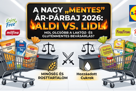 A nagy „Mentes” ár-párbaj 2026: Aldi vs. Lidl – Hol olcsóbb a laktóz- és gluténmentes bevásárlás?