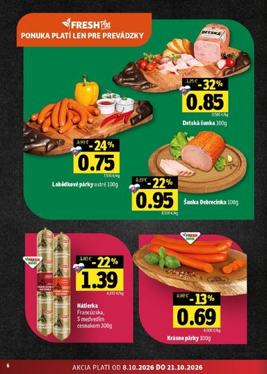 Leták FRESH - Fresh - Východné Slovensko od 08.10. do 21.10. - strana 6