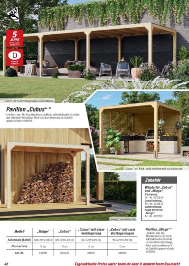 Prospekt toom - Toom - Gartenhäuser & Carports gültig ab 01.03. bis 31.12. - seite 42