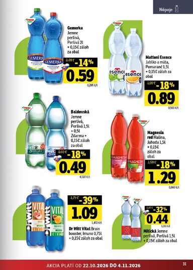 Leták FRESH - Fresh - Stredné a západné Slovensko od 22.10. do 04.11. - strana 31