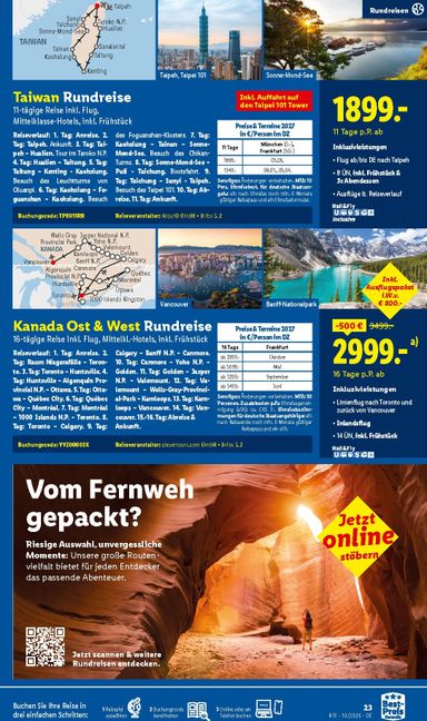 Prospekt Lidl - Lidl - Reise-Highlights gültig ab 14.10. bis 15.11. - seite 23
