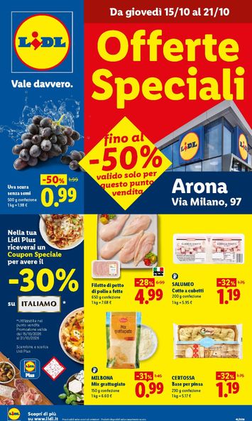 Volantino Lidl - Lidl - Offerte Speciali Arona valido dal 15/10 al 21/10 - pagina 1