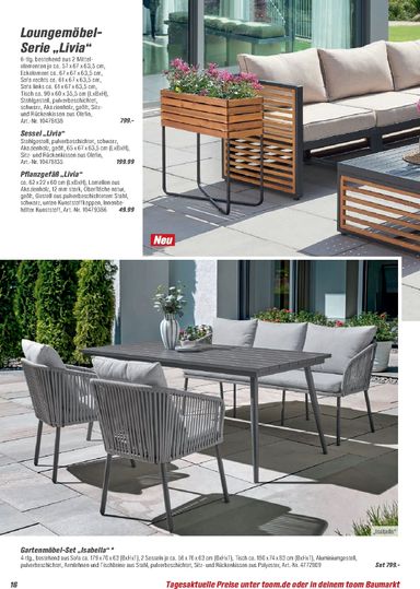 Prospekt toom - Toom - Gartenmöbel & Solar-Leuchten gültig ab 01.03. bis 31.12. - seite 16