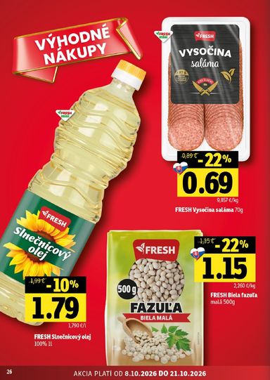 Leták FRESH - Fresh - Východné Slovensko od 08.10. do 21.10. - strana 26