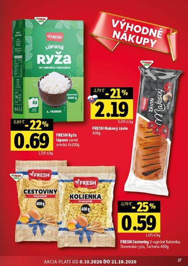 Leták FRESH - Fresh - Východné Slovensko od 08.10. do 21.10. - strana 27