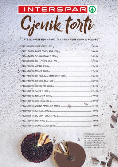 Katalog SPAR - SPAR - Torte vrijedi od 19.01. do 31.12. - stranica 2