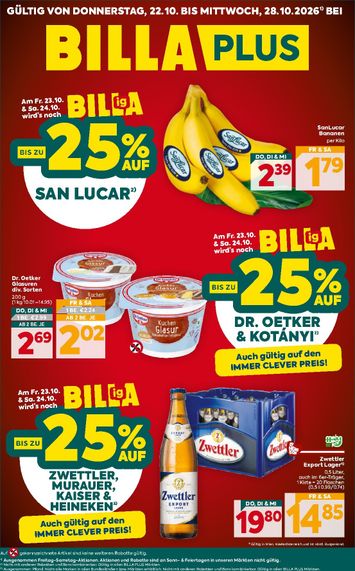 BILLA-Flugblatt - Billa Plus gültig ab 22.10. bis 28.10. - seite 1