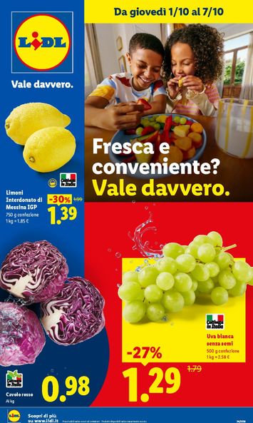 Volantino Lidl - Lidl - Fresca e conveniente valido dal 01/10 al 07/10 - pagina 1