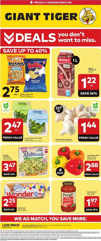 Flyer Giant Tiger - Giant Tiger valid since 10-28 until 11-03 - page 1