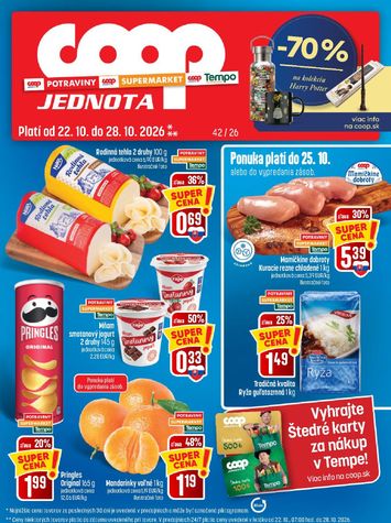 Leták COOP Jednota - COOP Jednota od 22.10. do 28.10. - strana 1