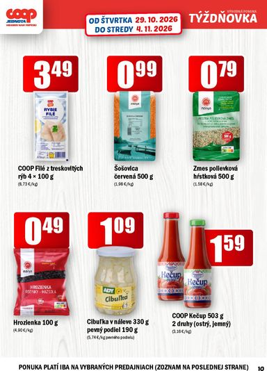 Leták COOP Jednota - COOP Jednota - Vranov nad Topľou od 29.10. do 04.11. - strana 10