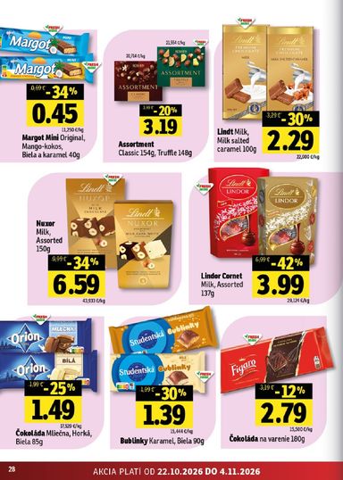 Leták FRESH - Fresh - Stredné a západné Slovensko od 22.10. do 04.11. - strana 28