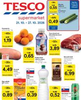 Tesco supermarket platný od stredy 21.10.2026