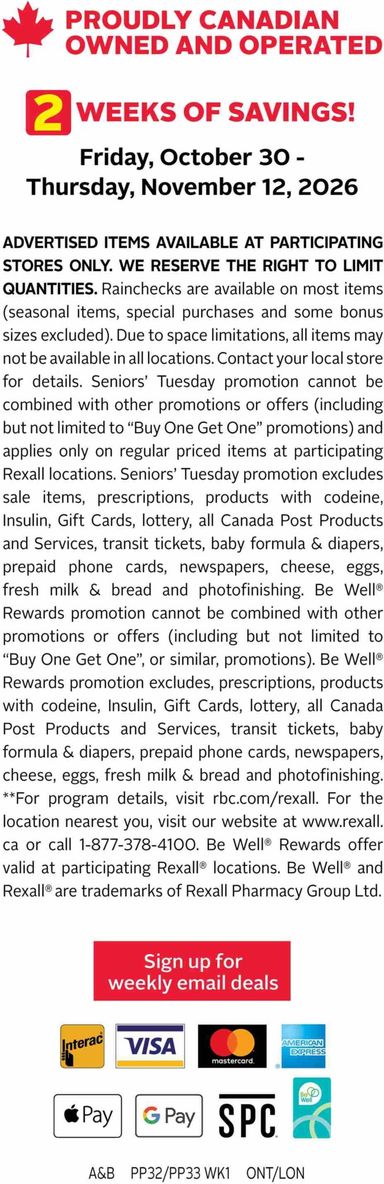 Flyer Rexall - Rexall valid since 10-30 until 11-12 - page 20
