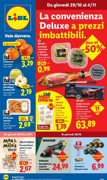 Volantino Lidl - Lidl valido dal 29/10 al 04/11 - pagina 1