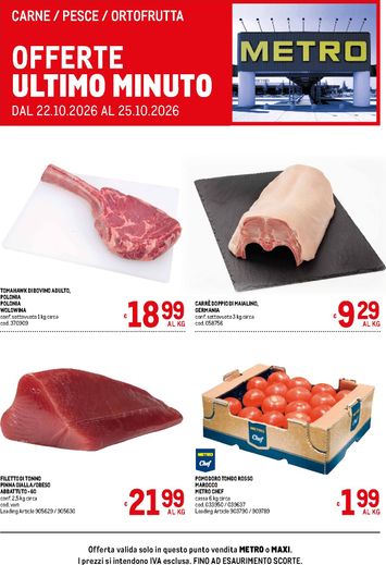 Volantino METRO - Metro - Offerte freschissimi valido dal 22/10 al 25/10 - pagina 1