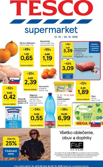 Leták Tesco - Tesco supermarket od 14.10. do 20.10. - strana 1