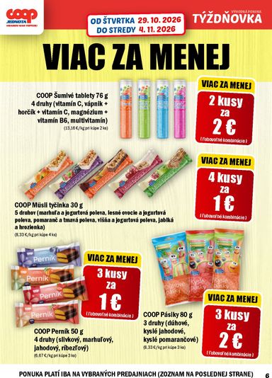 Leták COOP Jednota - COOP Jednota - Vranov nad Topľou od 29.10. do 04.11. - strana 6