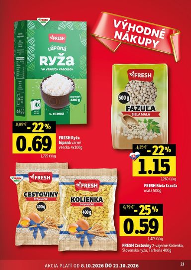 Leták FRESH - Fresh - Stredné a západné Slovensko od 08.10. do 21.10. - strana 23