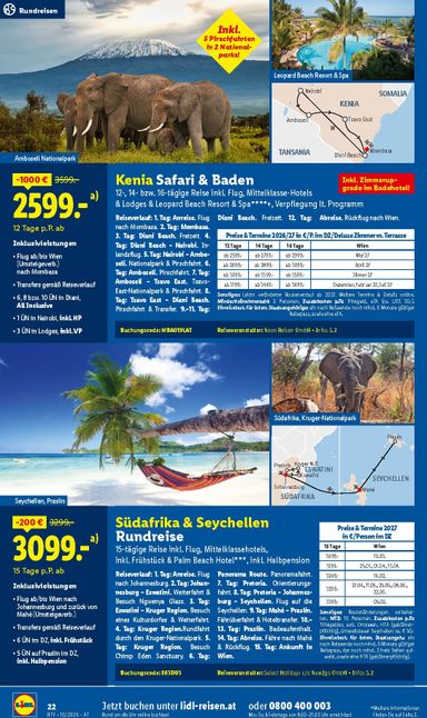 Lidl-Flugblatt - Lidl - Reise-Highlights gültig ab 14.10. bis 15.11. - seite 22