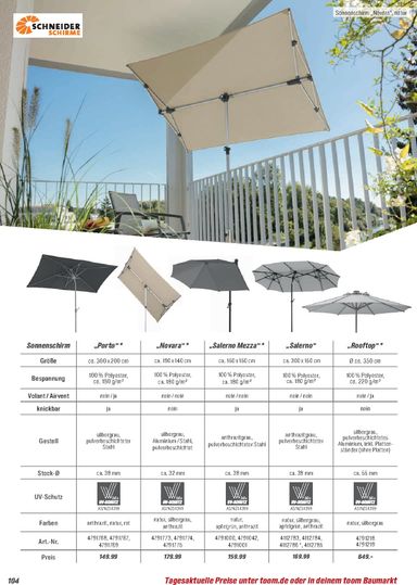 Prospekt toom - Toom - Gartenmöbel & Solar-Leuchten gültig ab 01.03. bis 31.12. - seite 104