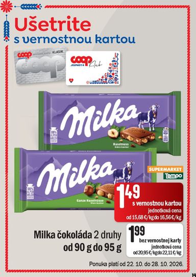 Leták COOP Jednota - COOP Jednota - Vranov nad Topľou od 22.10. do 28.10. - strana 14