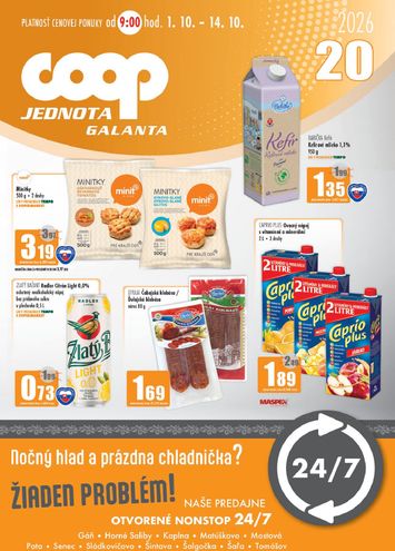 Leták COOP Jednota - COOP Jednota - Galanta od 01.10. do 14.10. - strana 1