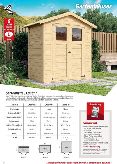 Prospekt toom - Toom - Gartenhäuser & Carports gültig ab 01.03. bis 31.12. - seite 4