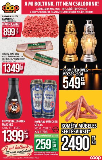 Akciós újság Coop - Coop - Szolnok/Eger és Vidéke érvényes 10.08.-tól 10.14.-ig - 1 oldal