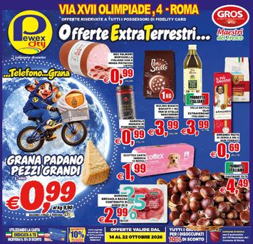 Volantino Pewex - Pewex City - Via XVII Olimpiade, Roma valido dal 14/10 al 22/10 - pagina 1