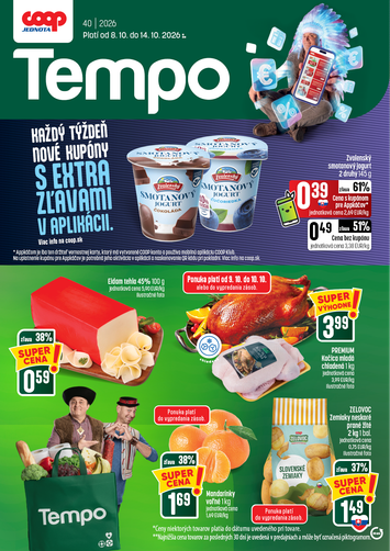 Leták COOP Jednota - COOP Jednota - Tempo od 08.10. do 14.10. - strana 1