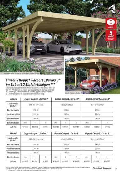 Prospekt toom - Toom - Gartenhäuser & Carports gültig ab 01.03. bis 31.12. - seite 59