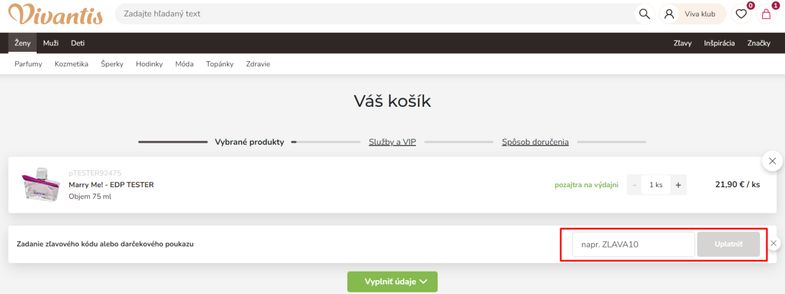 Vivantis zľavov&yacute; k&oacute;d