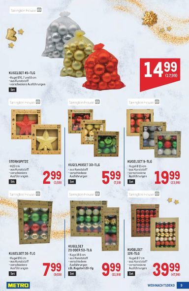 METRO-Flugblatt - Metro - Weihnachtsdeko gültig ab 15.10. bis 24.12. - seite 9