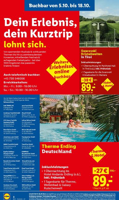 Lidl-Flugblatt - Lidl - Oktober Reise-Highlights gültig ab 30.09. bis 31.10. - seite 2