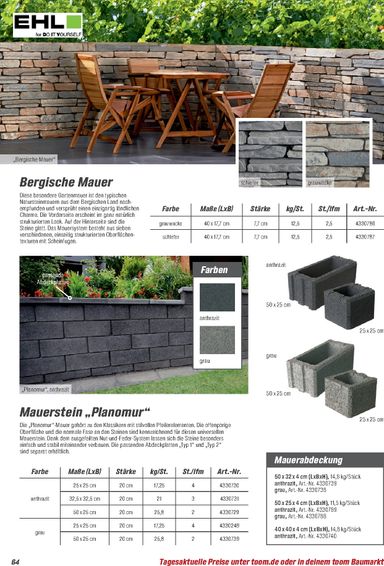Prospekt toom - Toom - Gartenbaustoffe gültig ab 01.03. bis 31.12. - seite 64