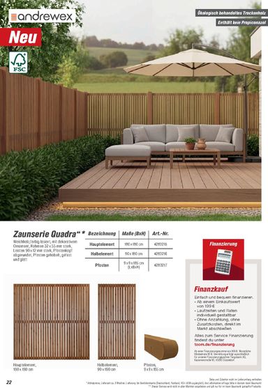 Prospekt toom - Toom - Zäune & Sichtschutz gültig ab 01.03. bis 31.12. - seite 22