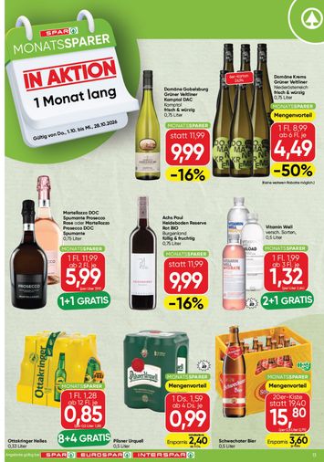 SPAR-Flugblatt - SPAR - Monatssparer gültig ab 01.10. bis 28.10. - seite 1