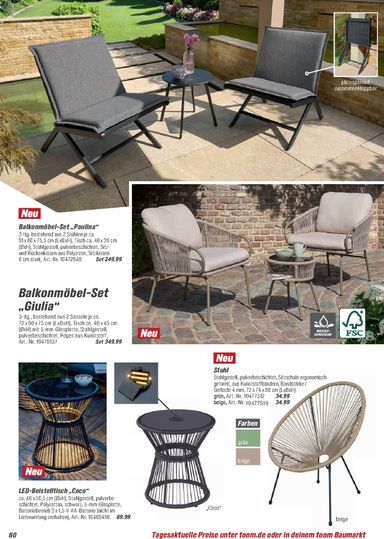 Prospekt toom - Toom - Gartenmöbel & Solar-Leuchten gültig ab 01.03. bis 31.12. - seite 60