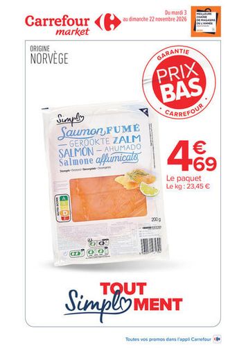 Catalogue Carrefour Market - Carrefour Market - Premier Prix Simpl valable dès le 03/11 au 22/11 - page 1