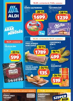 Aldi akciós újság, érvényes csütörtöktől 10.29.