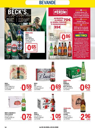 Volantino METRO - Metro - Lombardia, Trentino Alto Adige, Veneto, Friuli Venezia Giulia, Marche, Emilia Romagna valido dal 22/10 al 04/11 - pagina 16