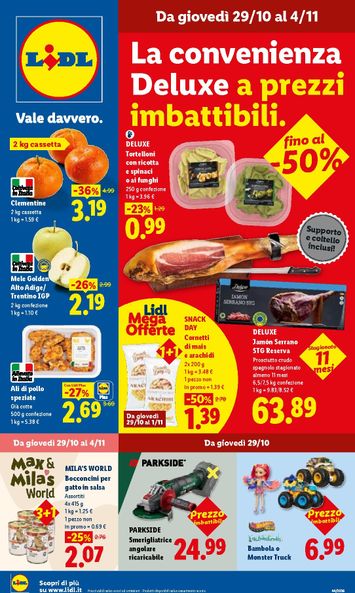 Volantino Lidl - Lidl valido dal 29/10 al 04/11 - pagina 1