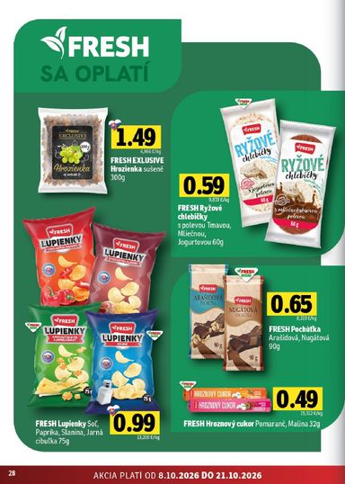 Leták FRESH - Fresh - Stredné a západné Slovensko od 08.10. do 21.10. - strana 28