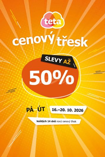 Leták Teta drogerie - Teta drogerie - Cenový třesk v Tetě! od 16.10. do 20.10. - strana 1