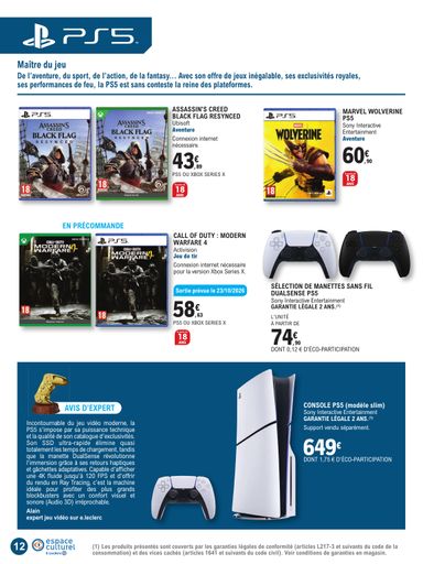 Catalogue E.Leclerc - E.Leclerc - Le guide jeu vidéo valable dès le 20/10 au 07/11 - page 12