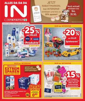 INTERSPAR-Flugblatt - INTERSPAR gültig ab 22.10. bis 04.11. - seite 1