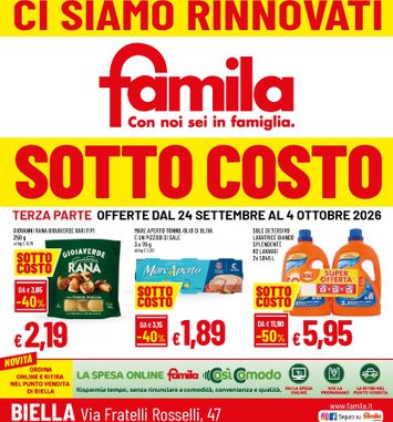 Volantino Famila - Famila valido dal 24/09 al 04/10 - pagina 1